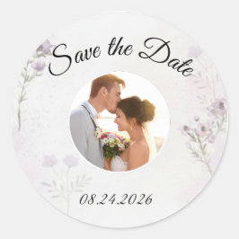 Adesivo Modern Floral Photo Save the Date