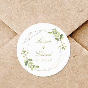 Adesivo Modern Geométrico Greenery Wedding