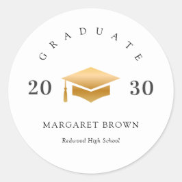 Adesivo Modern Graduation Gold Cap Simple Minimal