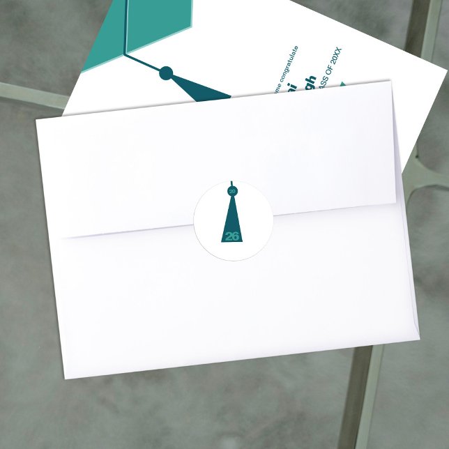 Adesivo Modern Graduation Tassel Envelope Seal Sticker (Criador carregado)