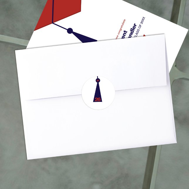 Adesivo Modern Graduation Tassel Envelope Seal Sticker (Criador carregado)