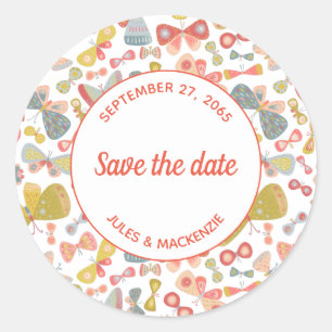 Adesivo Modern Graphic Butterfly Pattern Save the Date