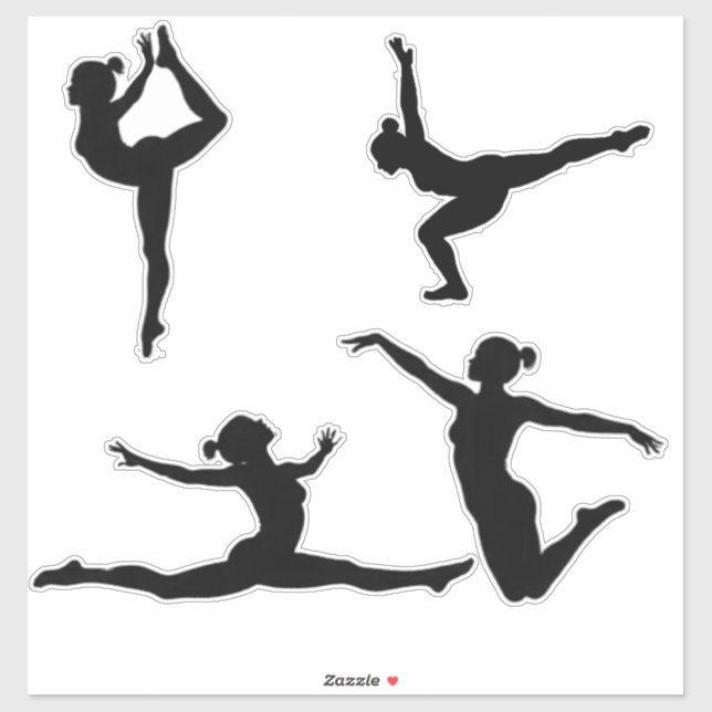 Adesivo Modern Gymnastics Girls , Gymnast Silhouette (Folha)