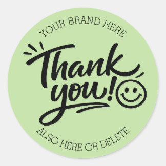 Adesivo Modern Hand-Lettered “Thank You!” with Smiley