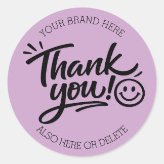 Adesivo Modern Hand-Lettered “Thank You!” with Smiley