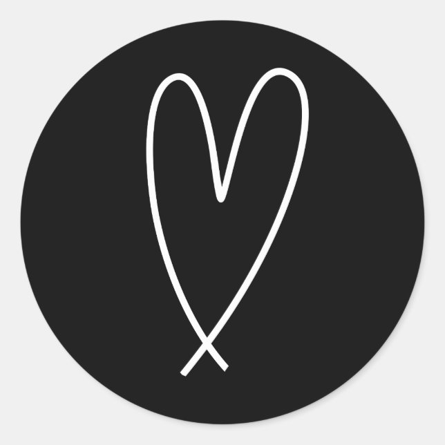 Adesivo Modern Hearts Preto e Branco Chuveiro de Noiva Min (Frente)