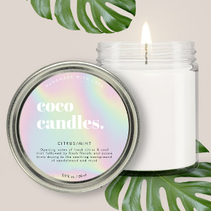 Adesivo Modern Holographic-inspired Gradient Candle Label