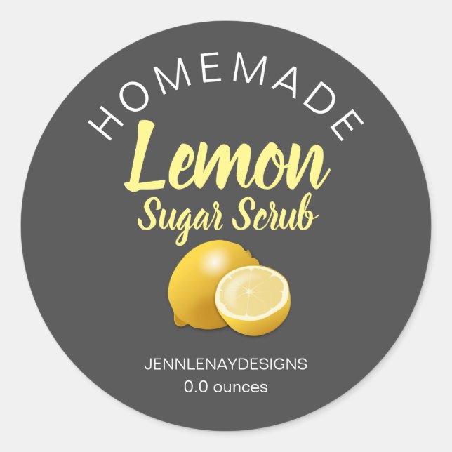 Adesivo Modern Lemon Sugar Scrub Homemade DIY Labs (Frente)