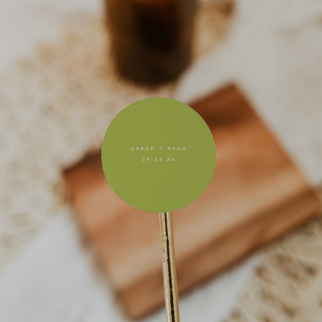 Adesivo Modern Lime Green Custom Names Wedding (Criador carregado)