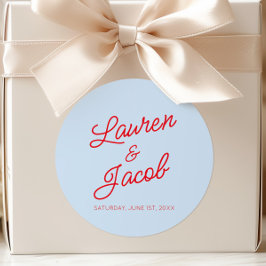 Adesivo Modern Minimal Minimalist Blue and Red Wedding