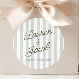 Adesivo Modern Minimal Minimalist Green Stripes Wedding