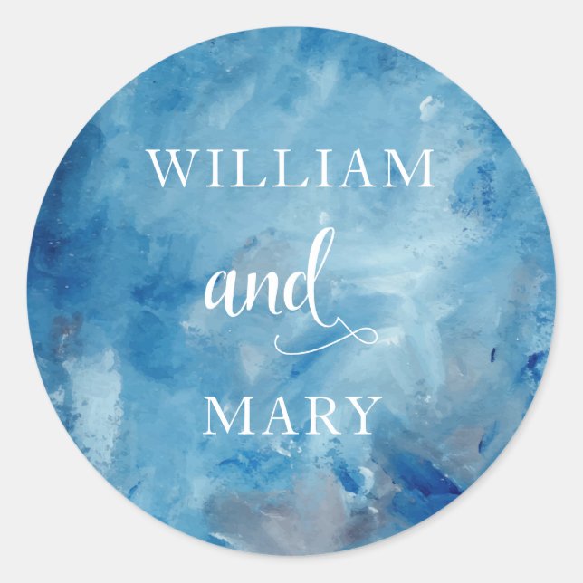 Adesivo Modern Nautical Watercolor Wedding Envelope Seals (Frente)