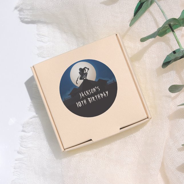 Adesivo Modern Ninja Silhouette Birthday Party (Criador carregado)