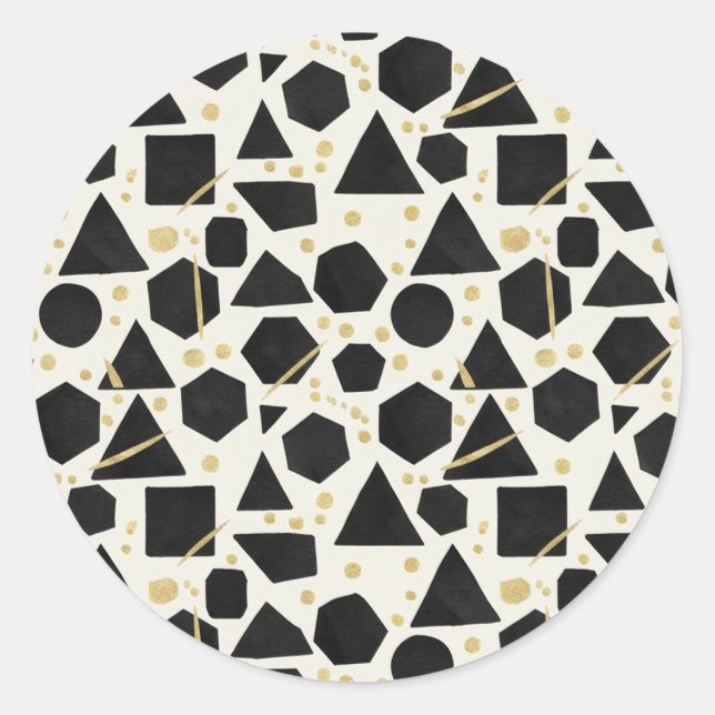 Adesivo Modern Noir Geometric & Gold Splatter (Frente)