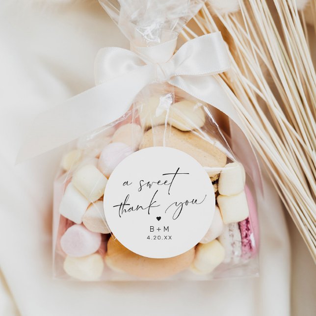 Adesivo Modern Obrigado Heart Wedding (Criador carregado)