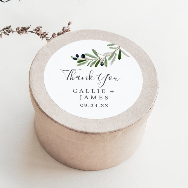 Adesivo Modern Olive Branch Obrigado A Favor Sticker (Criador carregado)