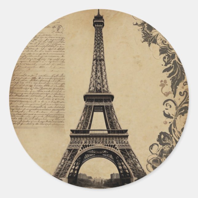 Adesivo Modern Paris Eiffel Tower France Vintage (Frente)