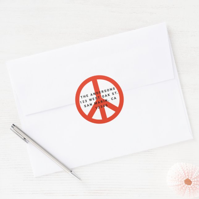 Adesivo Modern Peace Love Christmas Return Address (Envelope)