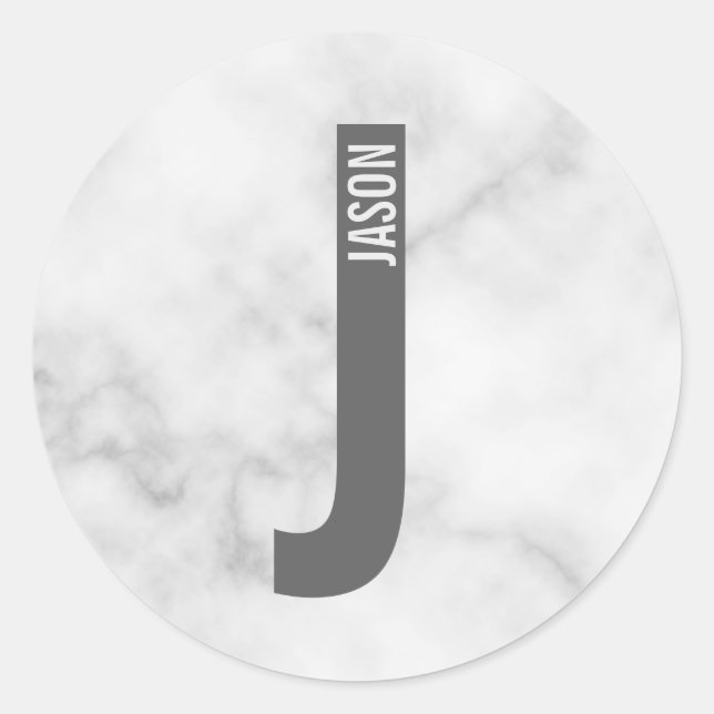 Adesivo Modern Personalized Bold Monogram and Name (Frente)