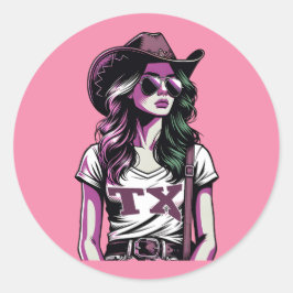 Adesivo Modern Pop Art Legal Texas Cowgirl Western