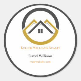 Adesivo Modern Real Estate white and gold custom logo 