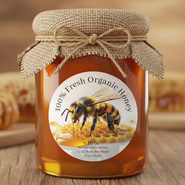 Adesivo Modern Realistic Honey Bee and Honeycomb (Criador carregado)