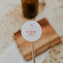 Adesivo Modern Red Coquette Bow Bachelorette Weekend