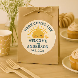 Adesivo Modern Retro Baby Shower Customizable Sticker 