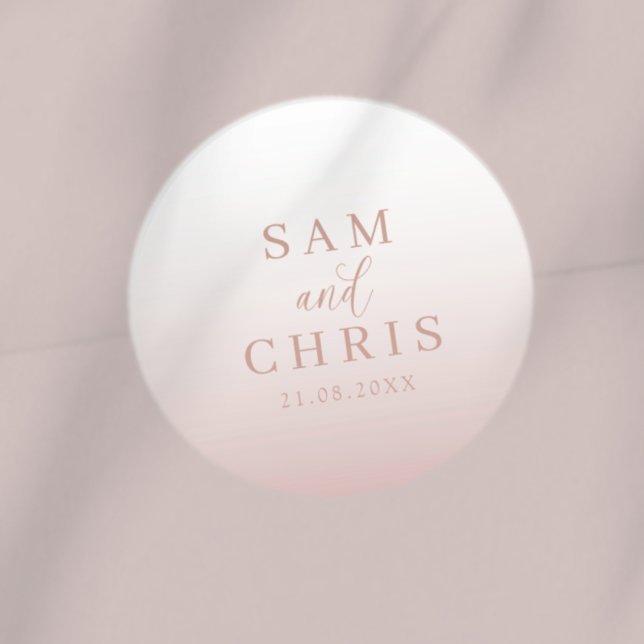 Adesivo Modern Rose Gold Wedding Monogram  (Criador carregado)