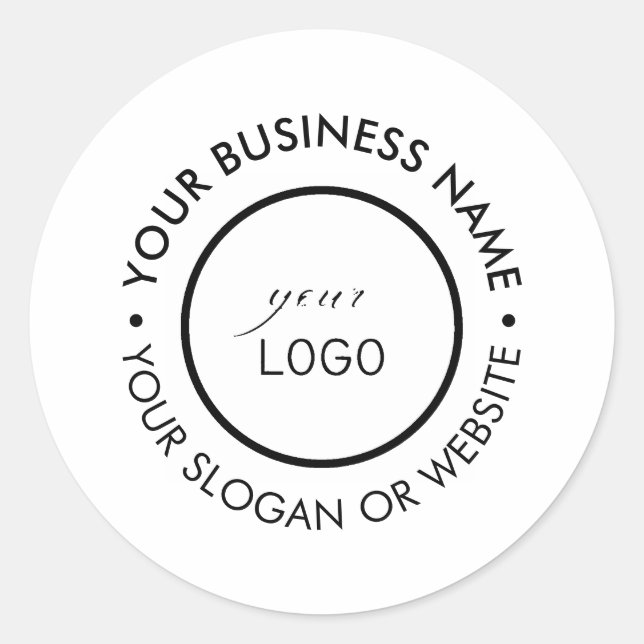Adesivo Modern Round Company Custom Logo Slogan (Frente)
