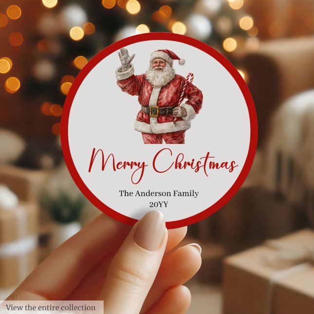 Adesivo Modern Santa Claus Holiday Label Sticker Design (Modern Santa Claus Holiday Label Sticker Design)