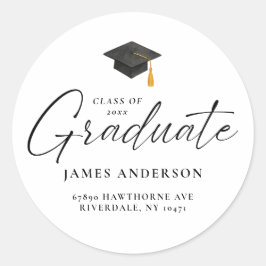 Adesivo Modern Script Graduation Address Envelope Seal