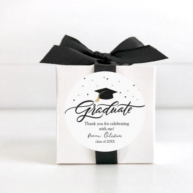 Adesivo Modern Script Graduation Thank You Sticker (Criador carregado)