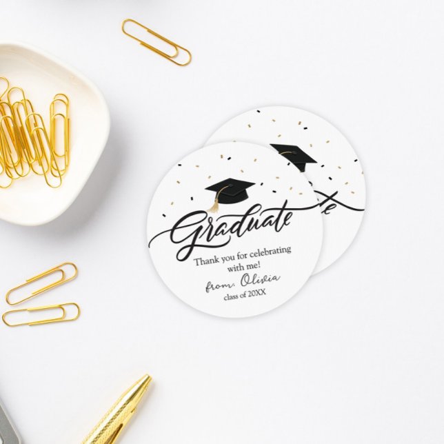 Adesivo Modern Script Graduation Thank You Sticker (Criador carregado)