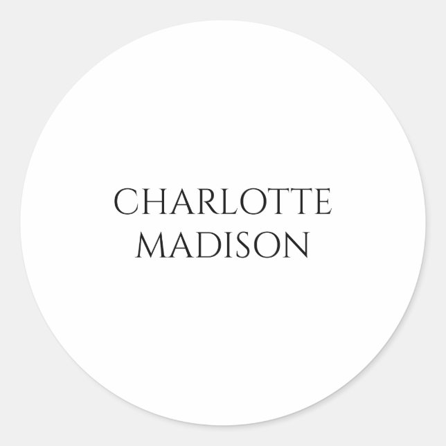 Adesivo Modern Simple White Trendy Minimalist Plain Name (Frente)