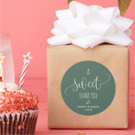 Adesivo Modern Sweet Obrigado Nome do Casal de Casamento &