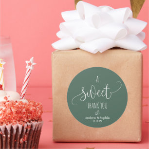 Adesivo Modern Sweet Obrigado Nome do Casal de Casamento &