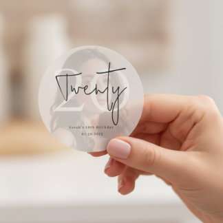Adesivo Modern Twenty 20th Birthday Party Sticker