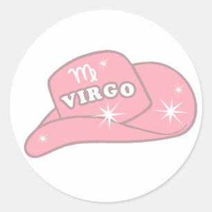 Adesivo Modern Virgo Zodiac Pink Cowgirl Hat