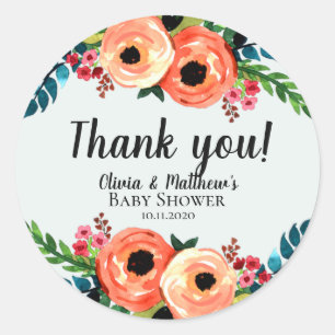 Adesivo Modern Watercolor Flowers Girls Floral Chá de fra