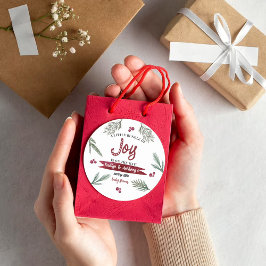 Adesivo Modern Watercolor "Joy" Candy Cane Chá de fraldas