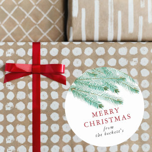 Adesivo Modern Watercolor Pine Boughes Festivo Natal