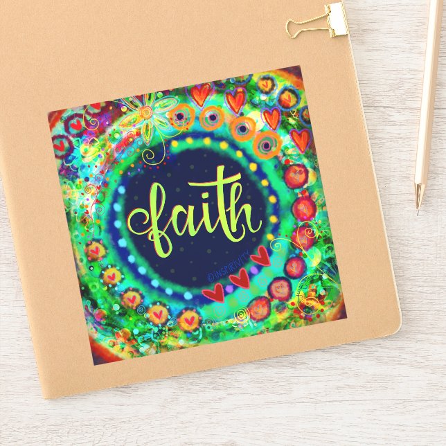 Adesivo Moderna Fé Verde Boho Divertimento Impiatório (Notebook)