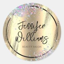 Adesivo Moderna Holografia - Faux Faux Foil Dourado Busine