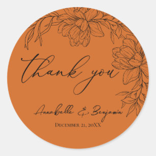 Adesivo Moderna Minimalista Terracotta - Classe Floral de 