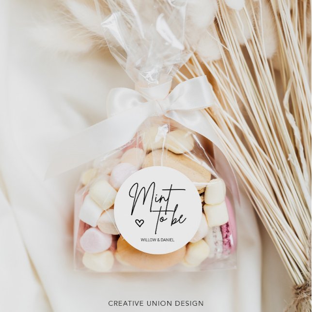 Adesivo Moderna Mint Mínima Para Ser Favor De Casamento (Criador carregado)