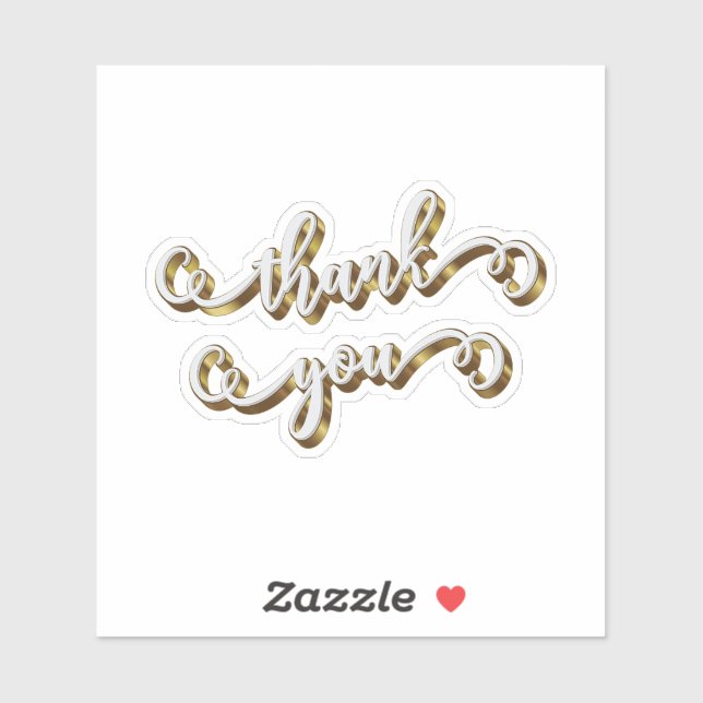 Adesivo Moderna Tipografia Dourada Obrigado  (Folha)