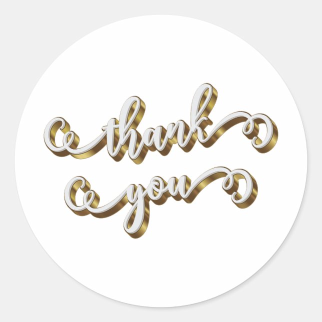 Adesivo Moderna Tipografia Dourada Obrigado  (Frente)