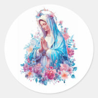 Moderna Virgem Maria religiosa católica floral