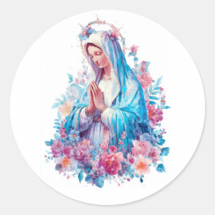 Adesivo Moderna Virgem Maria religiosa católica floral
